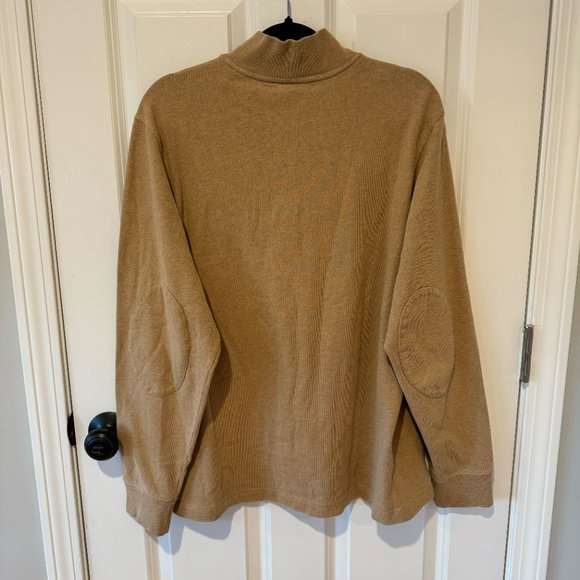 Vineyard Vines Tan Cotton Quarter Zip Pullover Sweater - Size Large - Picture 8 of 10